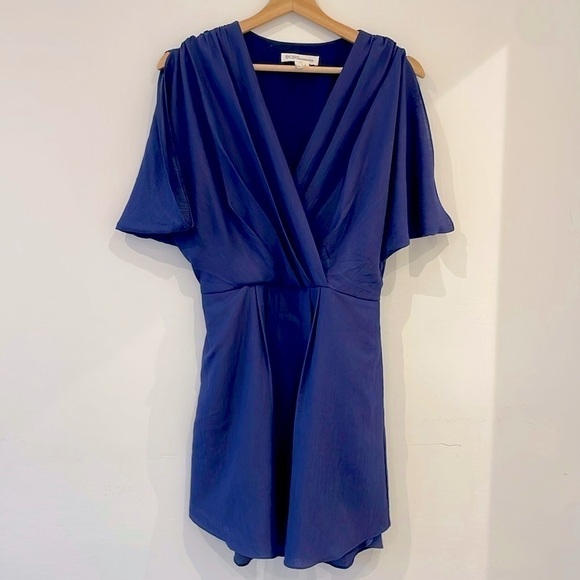 BCBGeneration blue/purple short dress with beautiful sleeves and wrap optic, S - Picture 10 of 10
